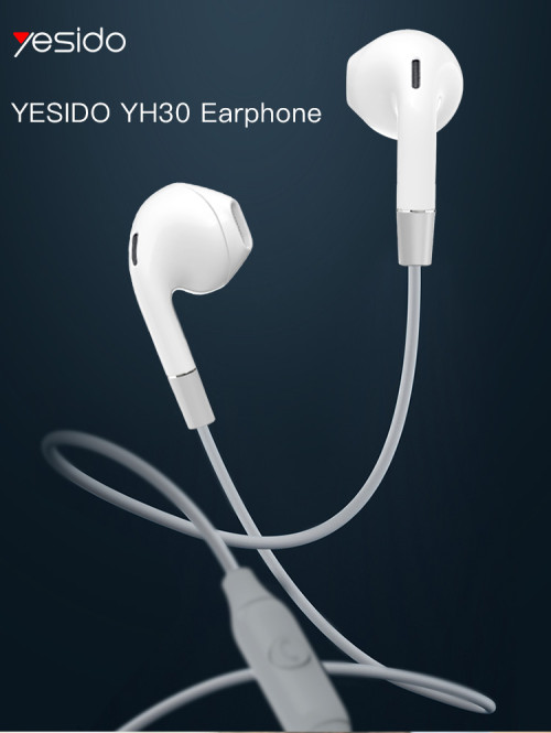 YH30 Metal Earphone 3.5mm In-Ear Wired Earbuds With Mic Stereo Bass Headphone Headset