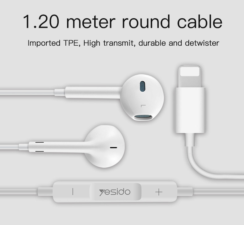 YH28 Lightning in-ear Stereo Wired Earphone Details