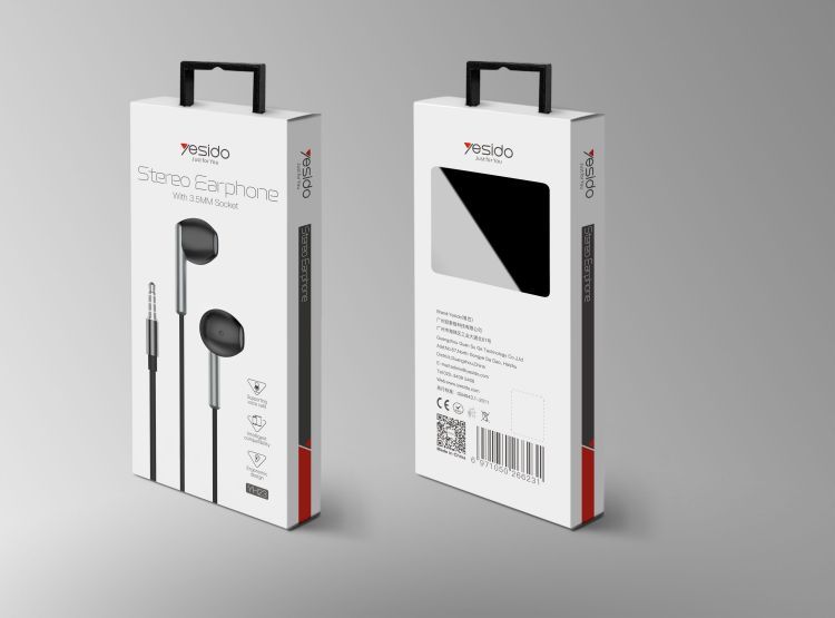 YH23 3.5mm in-ear Stereo Wired Earphone Packaging