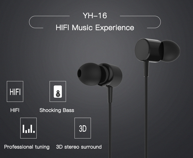 YH16 3.5mm in-ear Hifi Wired Earphone