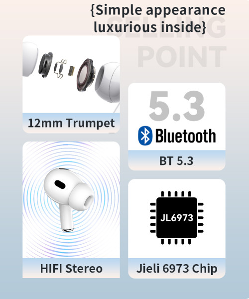JB23 Lightning Wireless Charging Bluetooth V5.3 JL6973 Reduced Version TWS Earphone