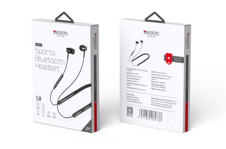 YESIDO YSP07 For Sports Bluetooth Wireless Earphone Pcackaging