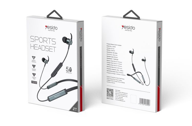 YESIDO YSP08 Sports Bluetooth Wireless Headphone Pcackaging