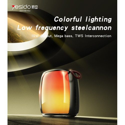 YSW20 Colorful Lighting Bluetooth 5.3 With Three Playback Modes Low Frequency Steelcannon Speaker