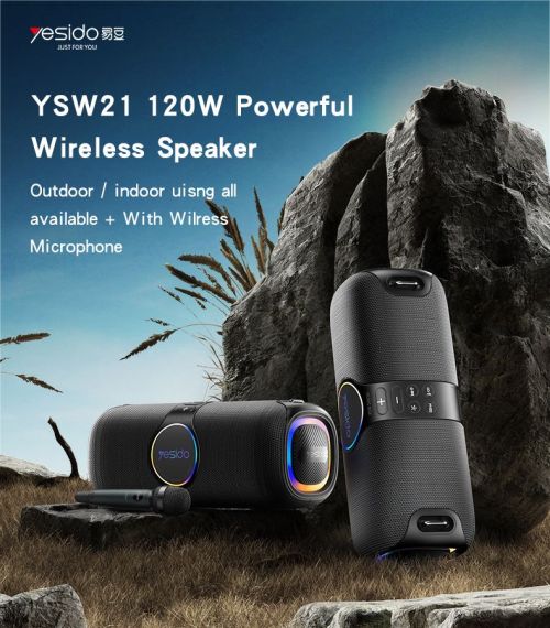 YSW21 RGB Light BT5.0 120W With UHF Microphone Powerful Wireless Speaker