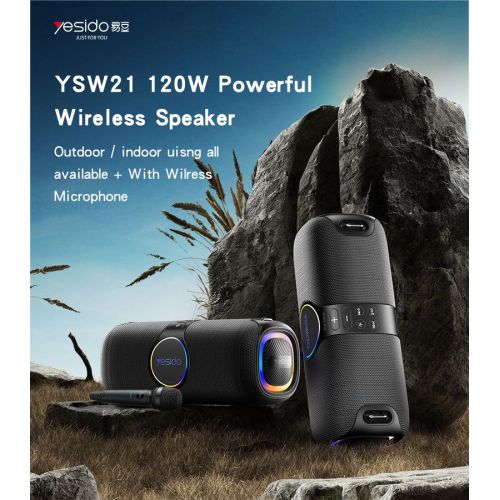 YSW21 RGB Light BT5.0 120W With UHF Microphone Powerful Wireless Speaker