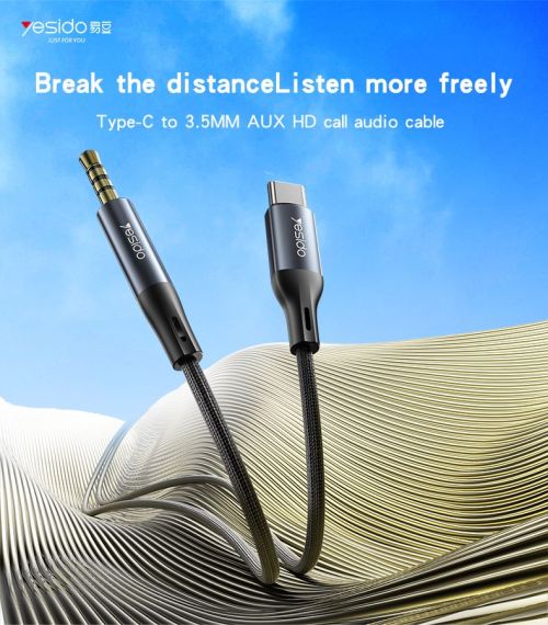 YAU42 Aluminum Alloy Built-in High-performance Type-C to 3.5MM AUX HD Call Audio Cable