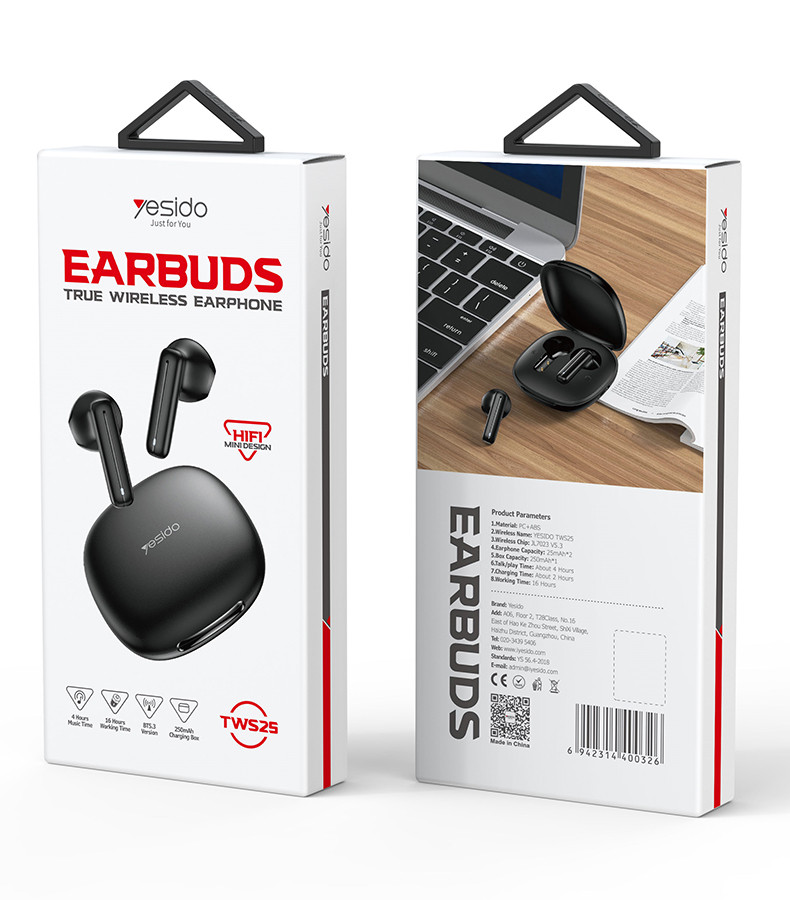 TWS25 ANC Active Noice Cancelling TWS Earphone Packaging