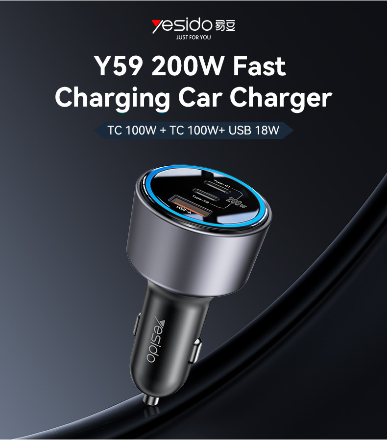 Y59 200W Fast Charging Car Charger