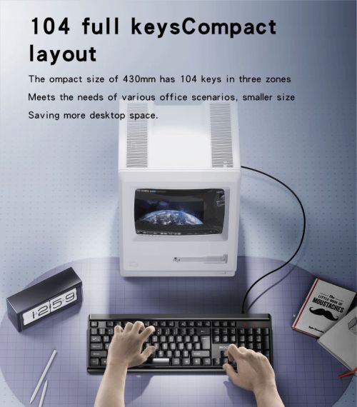 KB18 104 Full Keys Compactlayout 1.5M Length Cable USB connection Wired Keyboard And Mouse Set