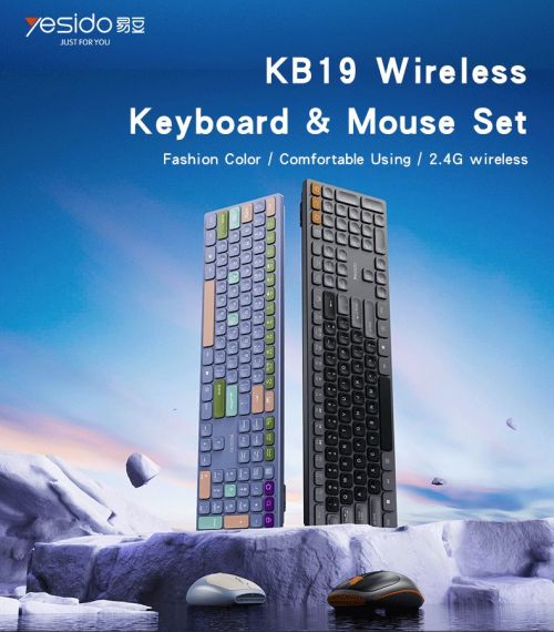 KB19 Two Colors 110 Buttons Built-in Drives 2.4G Wireless Keyboard & Mouse Set