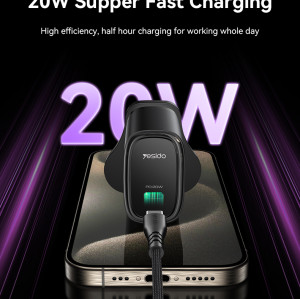 YC76 Low Temperature 20W Fast Charging With Cable UK Plug Single Output Travel Charger