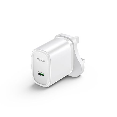 YC76 Low Temperature 20W Fast Charging With Cable UK Plug Single Output Travel Charger