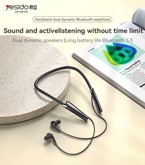 YSP15 BT5.3 Type-C Charging Interface Hanging Neckband Dual Dynamic Bluetooth Earphone