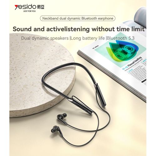 YSP15 BT5.3 Type-C Charging Interface Hanging Neckband Dual Dynamic Bluetooth Earphone
