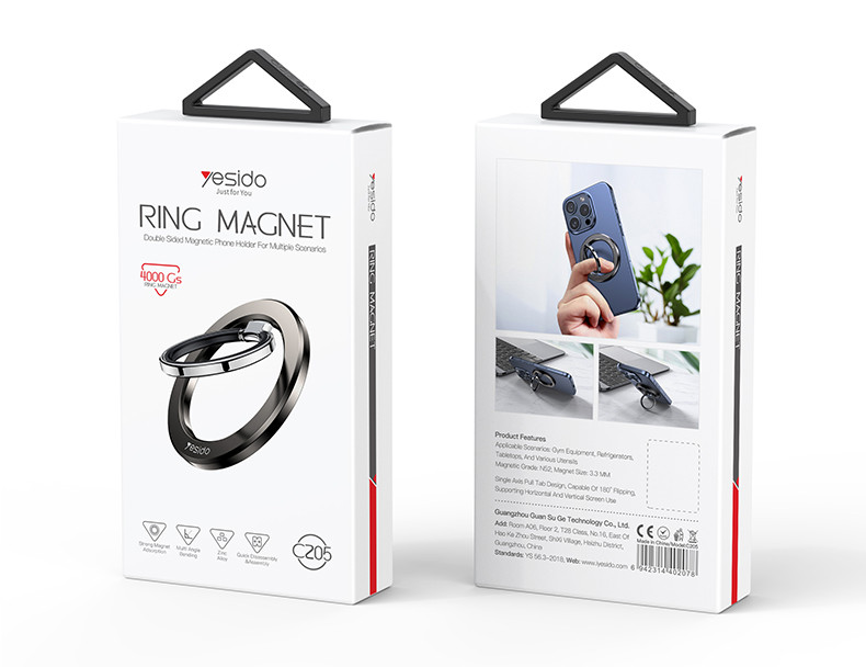 C205 Double Side Magnetic Ring Phone Holder Packaging