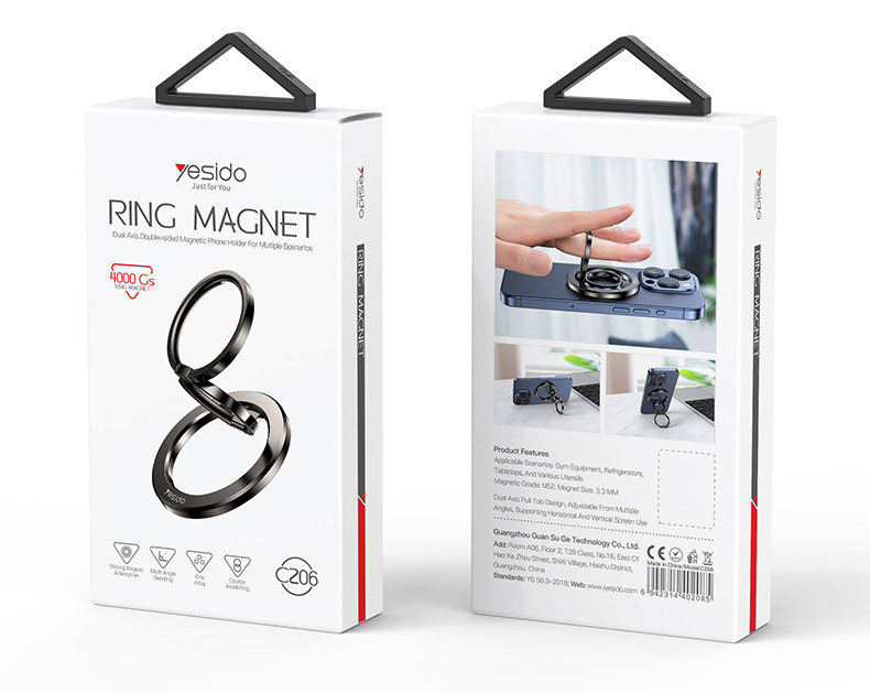 C206 Double Side Magnetic Ring Phone Holder Packaging