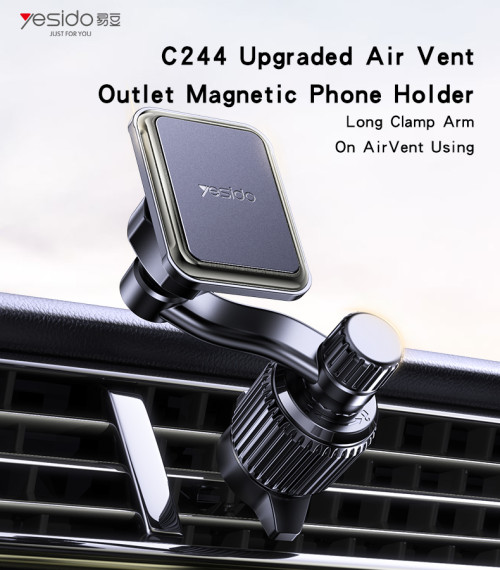 C244 360 Free Rotating Angle 6Pcs N42 Magnets Upgraded Air Vent Outlet Magnetic Phone Holder