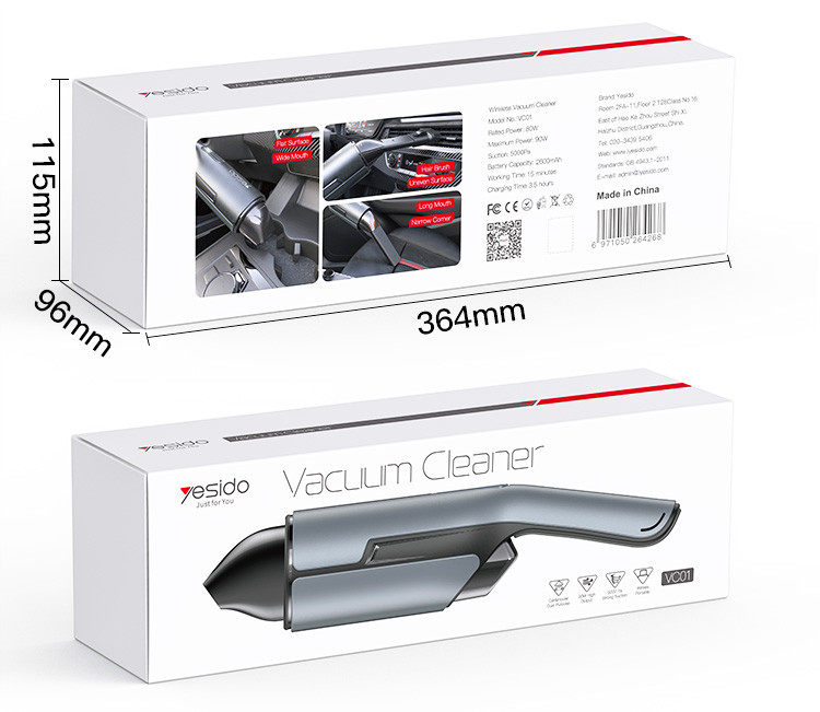 Yesido VC01 Handheld Vacuum Cleaner Packaging