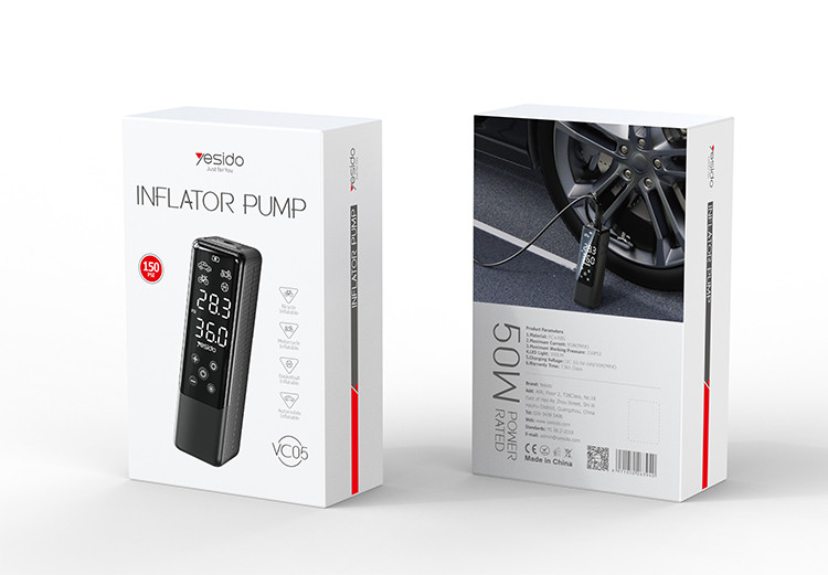 Yesido VC05 Digital Display Car Inflation Pump Packaging