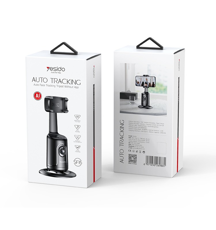 Yesido SF15 Auto Face tracking Gimbal Selfie Stick Packaging