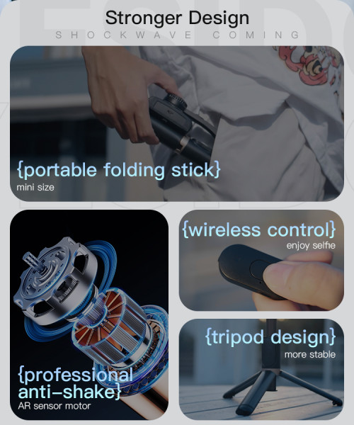 SF14 Bluetooth Selfie Stick | Tripod Zoom Handheld Gimbal Foldable Stabilizer Selfie Stick
