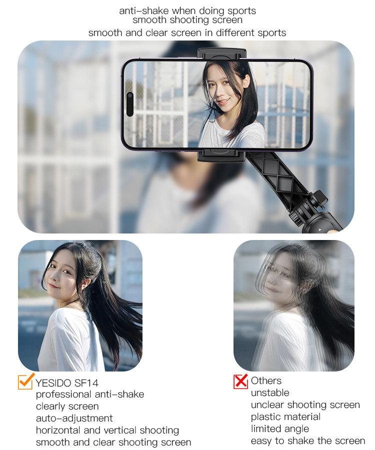 Yesido SF14 Handheld Gimbal Selfie Stick Details