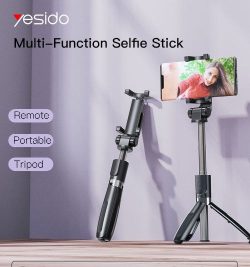 SF11 Flexible 5 Part Telescopic Triple Phone Holder Selfie Stick