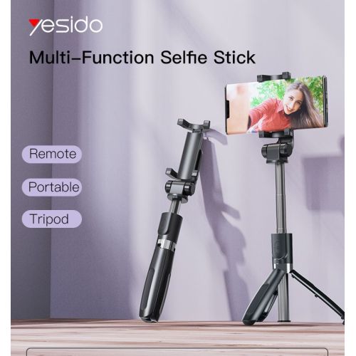 SF11 Flexible 5 Part Telescopic Triple Phone Holder Selfie Stick