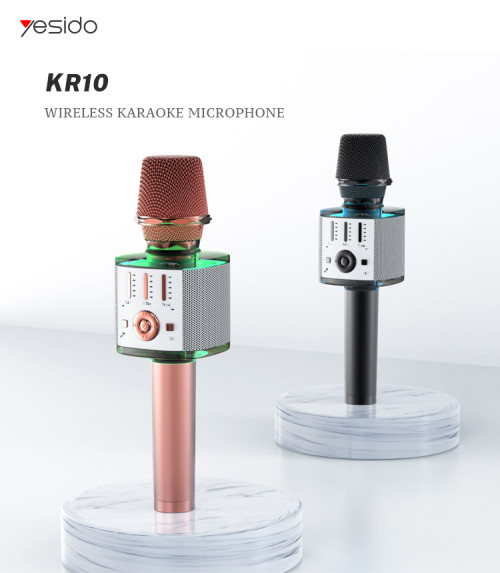 KR10 Karoake System Design Portable Wireless Speaker Microphone For Music and Sing