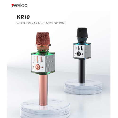 KR10 Karoake System Design Portable Wireless Speaker Microphone For Music and Sing