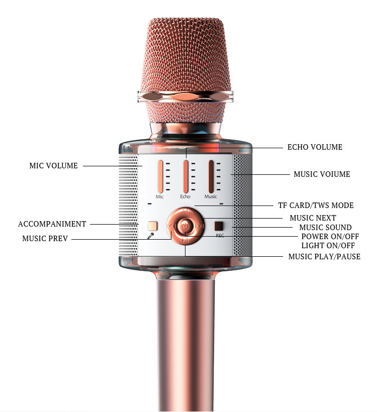 Yesido KR10 Wireless Karaoke Microphone Details