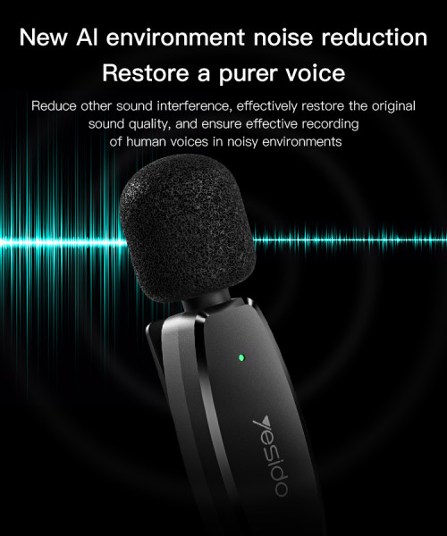 KR11 Portable Wireless Transmission 360 Pickup Voice Type-C Transmit Port Wireless MEMS Microphone