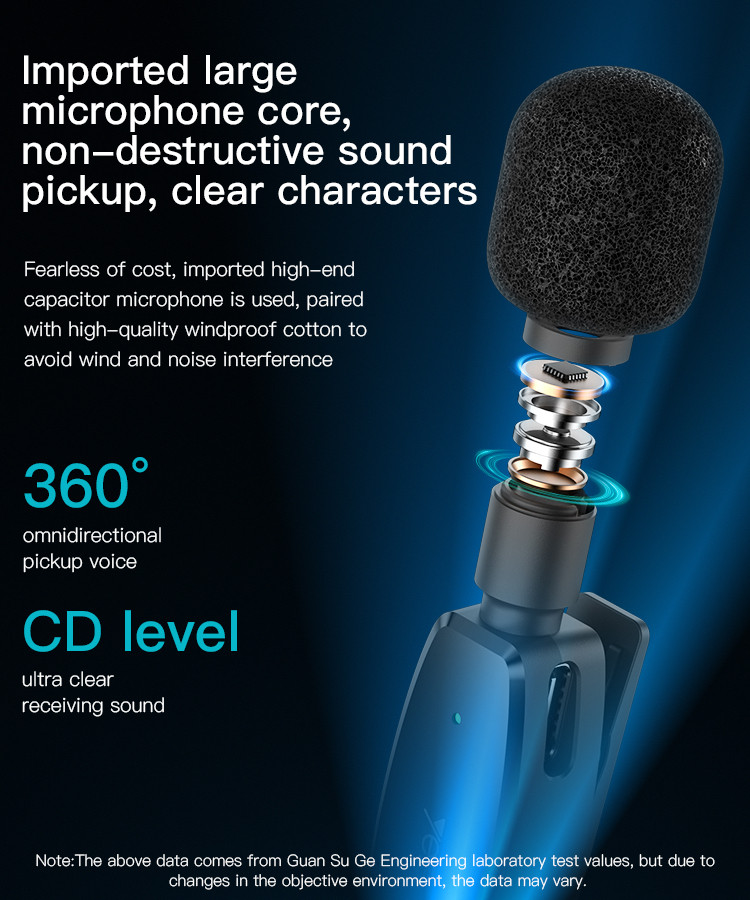 Yesido KR15 Wireless MEMS Microphone Details