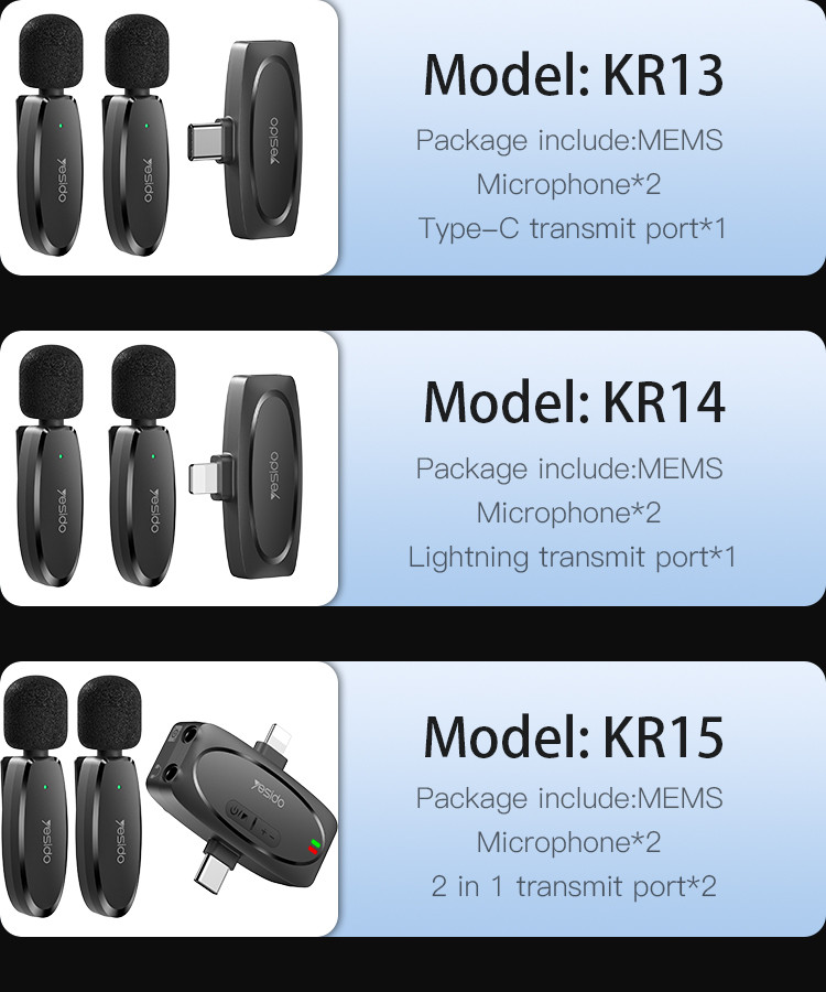 Yesido KR12 IP Wireless MEMS Microphone Details