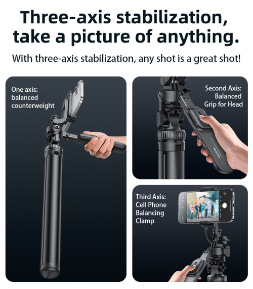 SF17 360 Handheld Panoramic Shot Selfie Stick 2.05M Bluetooth Remote Shooting Aluminum Alloy Tripod