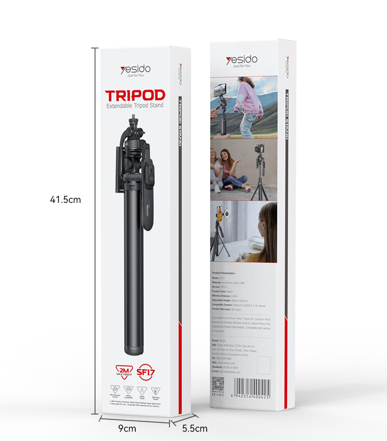 Yesido SF17 Tripod Leg Selfie Stand Packaging