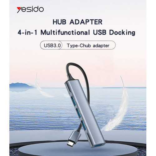 HB17 4In1 Four Ports Supports A Variety Of Usb Devices Type-C Laptop Docking Station