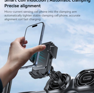 C312 Yesido Motorized Clamping Auto Alignment 15W Wireless Charging Car Air Vent Phone Holder