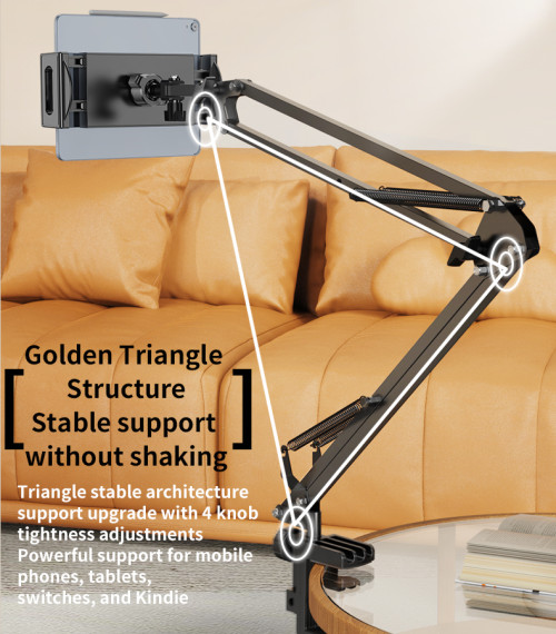 C296 360°Free Adjustment Multi-directional Folding Shaft Phone Holder | Desktop Lazy Man Stand