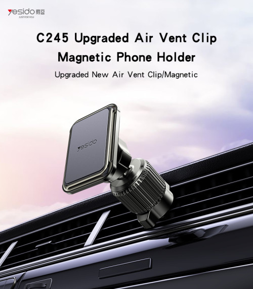 C245 Design With 6PCs Magnets With Free Rotating Fulcrum Ball Air Vent Clip Magnetic Phone Holder