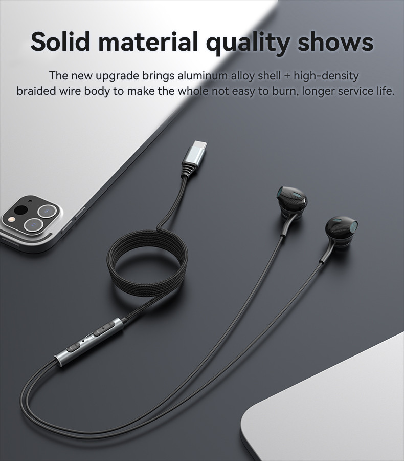 YESIDO YH41 Type-C Aluminum Alloy In-ear Wired Earphone Details