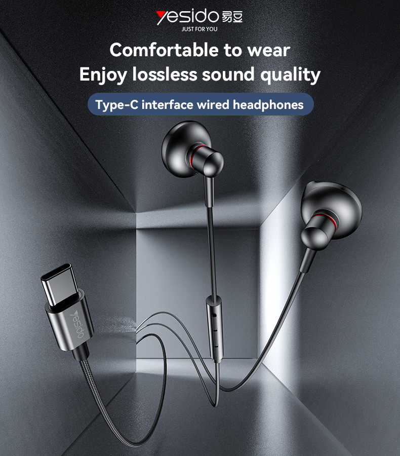 YESIDO YH49 Type-C Aluminum Alloy In-ear Wired Earphone