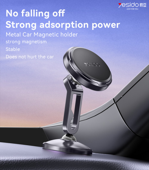 C210 Zinc Alloy 360 Incremental Rotation Dual Ball Head Design Metal Car Magnetic Phone Holder