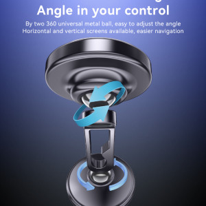 C210 Zinc Alloy 360 Incremental Rotation Dual Ball Head Design Metal Car Magnetic Phone Holder