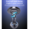 C210 Zinc Alloy 360 Incremental Rotation Dual Ball Head Design Metal Car Magnetic Phone Holder