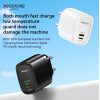 YC44 Type-C + Lightning Dual Ports 20W Fast Charging Euro Gauge Travel Charger With C To L Cable