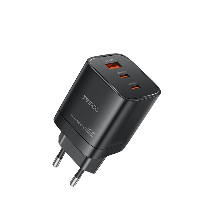 YC65 Low Temperatures 65W Fast Charging 2 USB-C & USB-A Three-port EU GaN Fast Charger