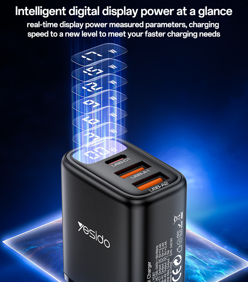 YC67 EU 17W Power Display Wall Charger Details