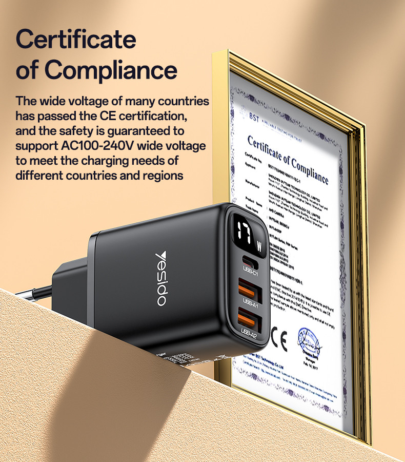 YC67 EU 17W Power Display Wall Charger Details